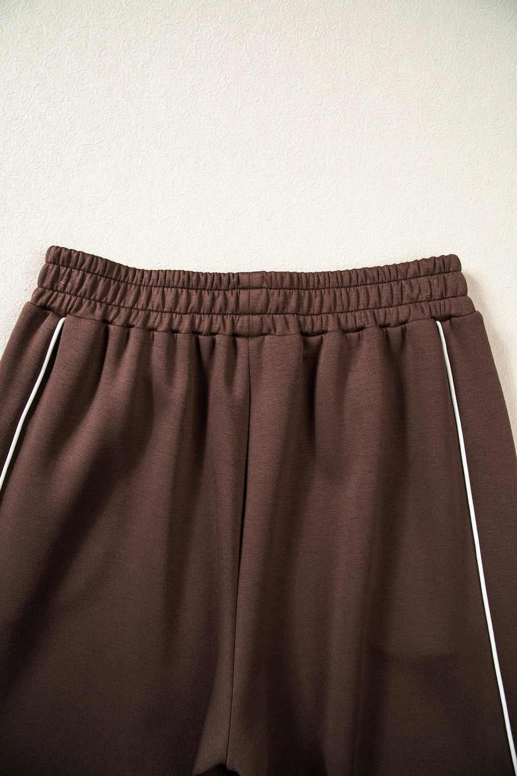 Contrast Piping Trim Mock Neck Pullover & Pant Set