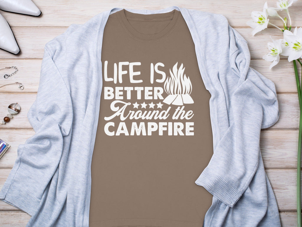 Life Is Better Around The Campfire Graphic Design Long Sleeve T-Shirt