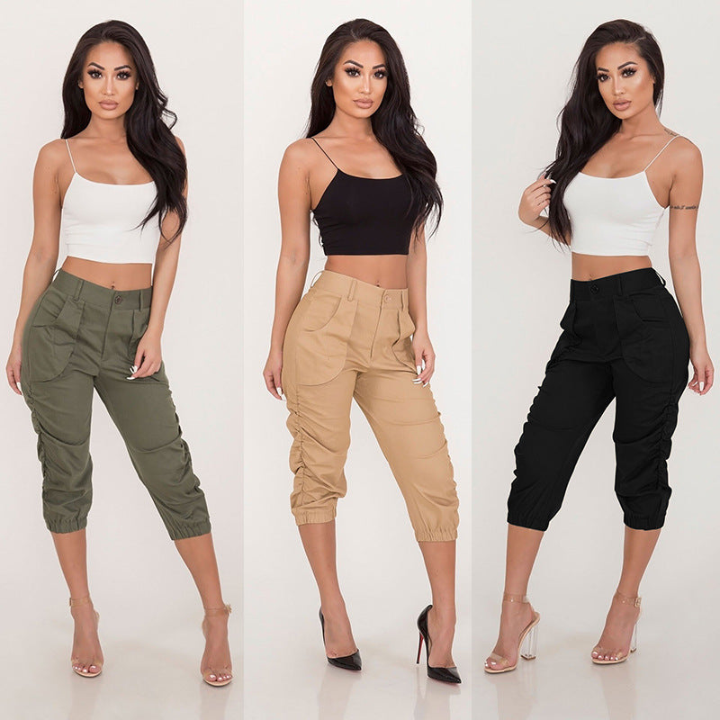 Women's Casual Cropped Harem Pants