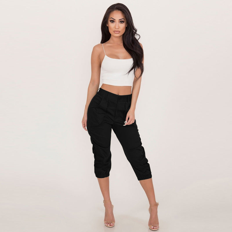 Women's Casual Cropped Harem Pants