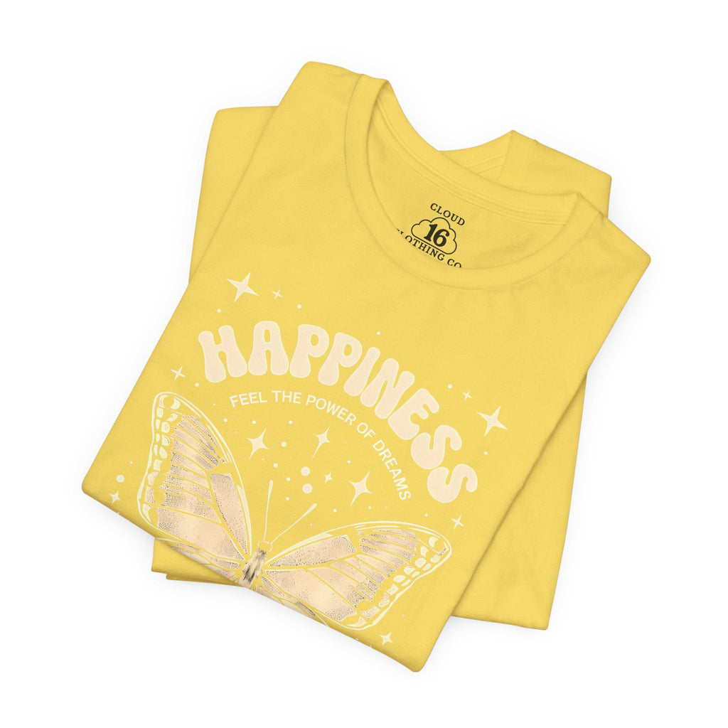 Happiness Butterfly Tee - Womens Inspirational T-Shirt - Positive Vibes Apparel