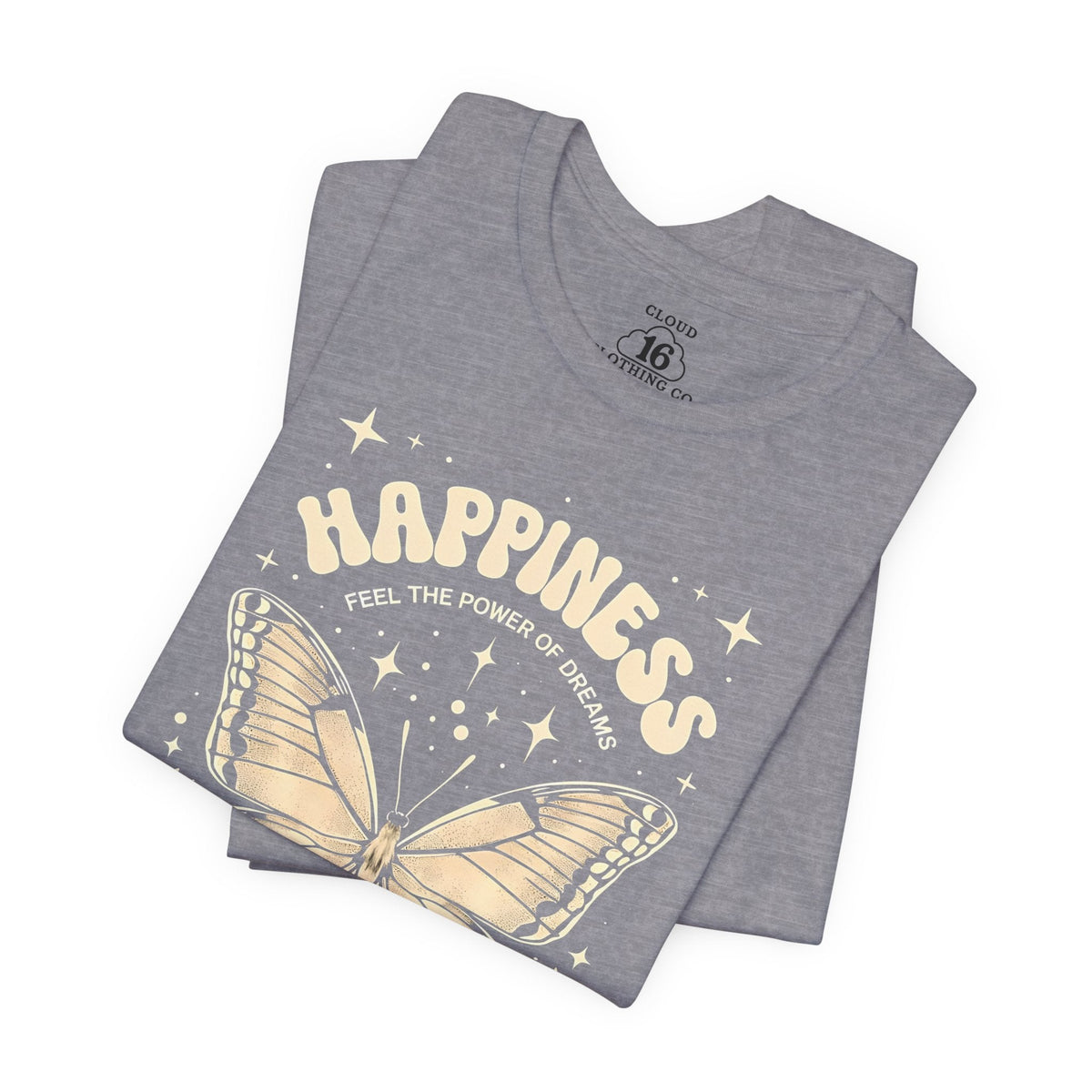 Happiness Butterfly Tee - Womens Inspirational T-Shirt - Positive Vibes Apparel