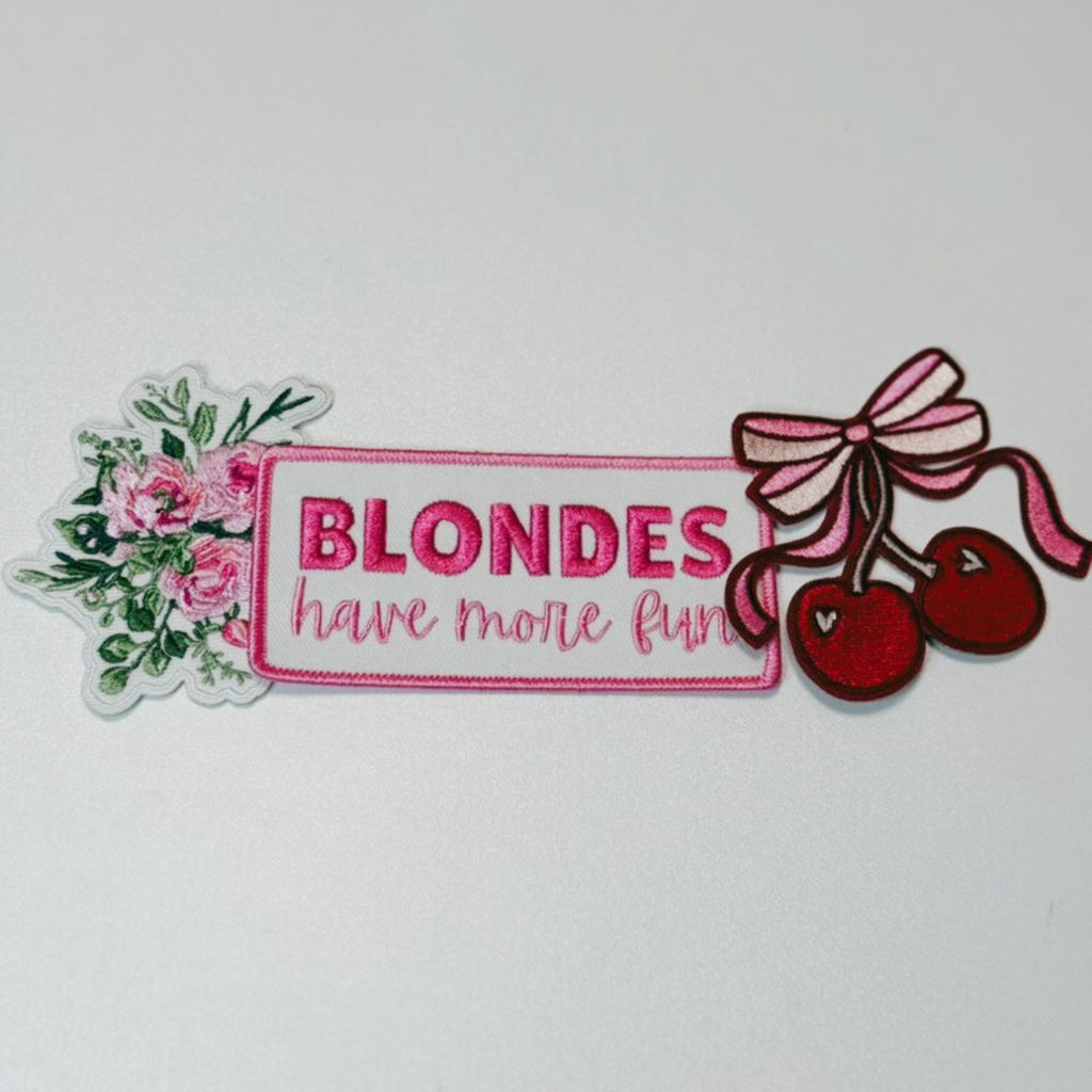 3" Cherry iron on Patch  -  Embroidered Hat Patch