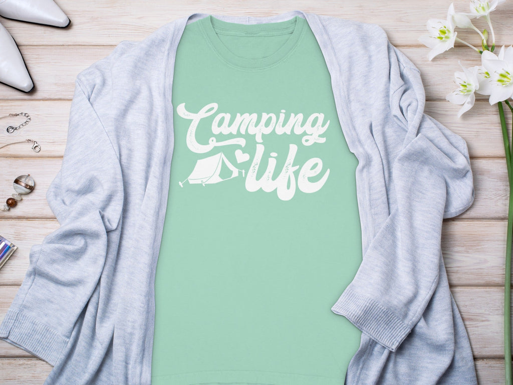 Camping Life with Tent and Heart Great Outdoors Long Sleeve T-Shirt