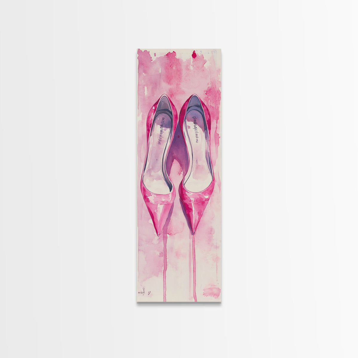 Pink Stilettos Painting Canvas Print - Fashion Wall Art