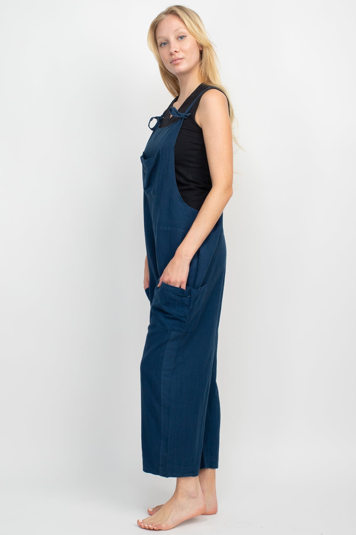 Easy Slouchy Blended Viscose, Hemp and Cotton Overalls