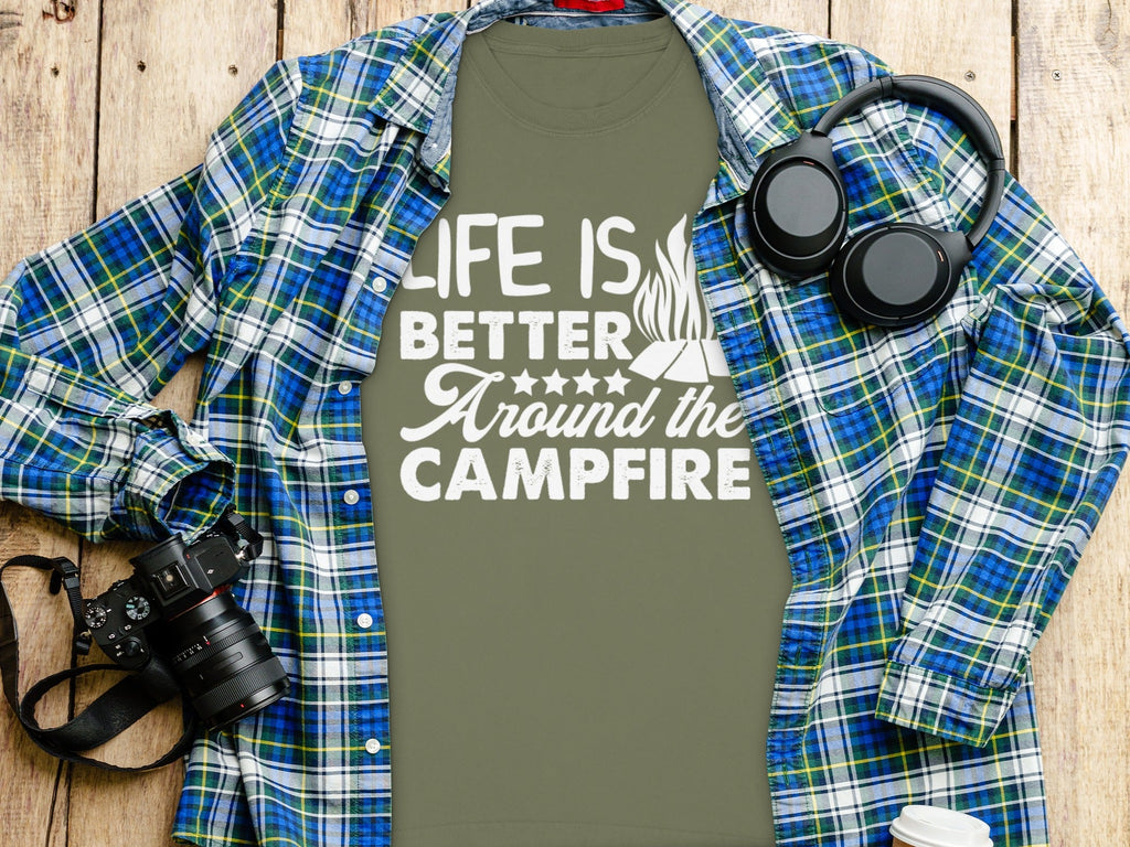 Life Is Better Around The Campfire Graphic Design Long Sleeve T-Shirt