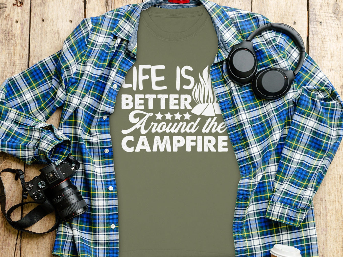 Life Is Better Around The Campfire Graphic Design Long Sleeve T-Shirt