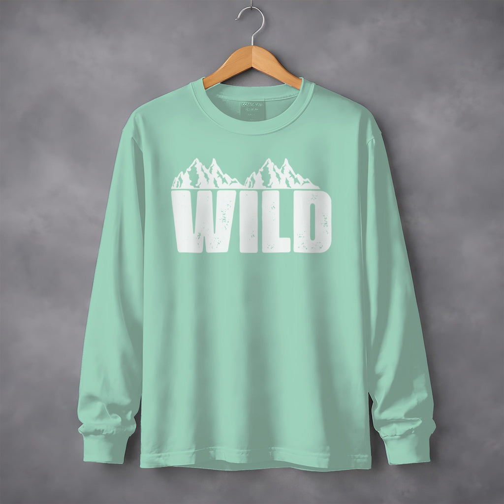 Wild Mountains Graphic Design Stylish Outdoors Long Sleeve T-Shirt