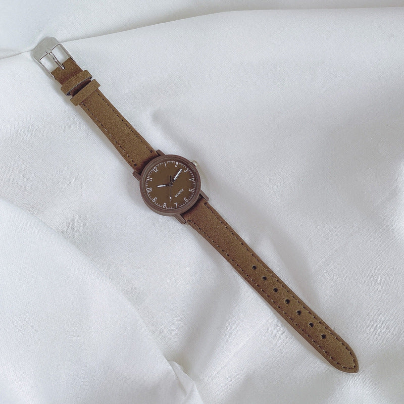 Retro Dial Numeral Markings - Leather Strap - Fresh Minimalist Style