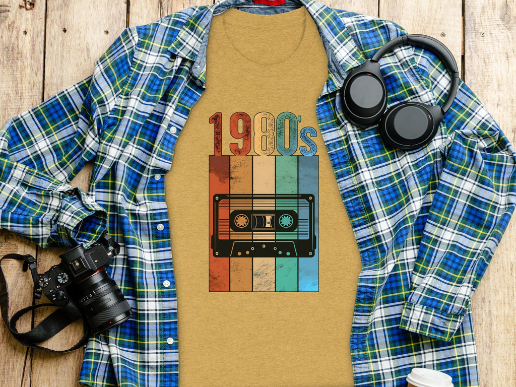 Vintage 1980s Retro Cassette Tape Cool Design T-Shirt