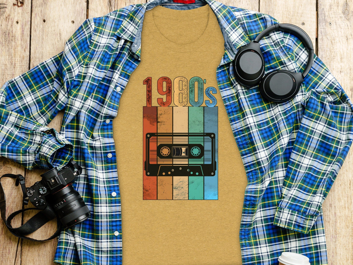 Vintage 1980s Retro Cassette Tape Cool Design T-Shirt