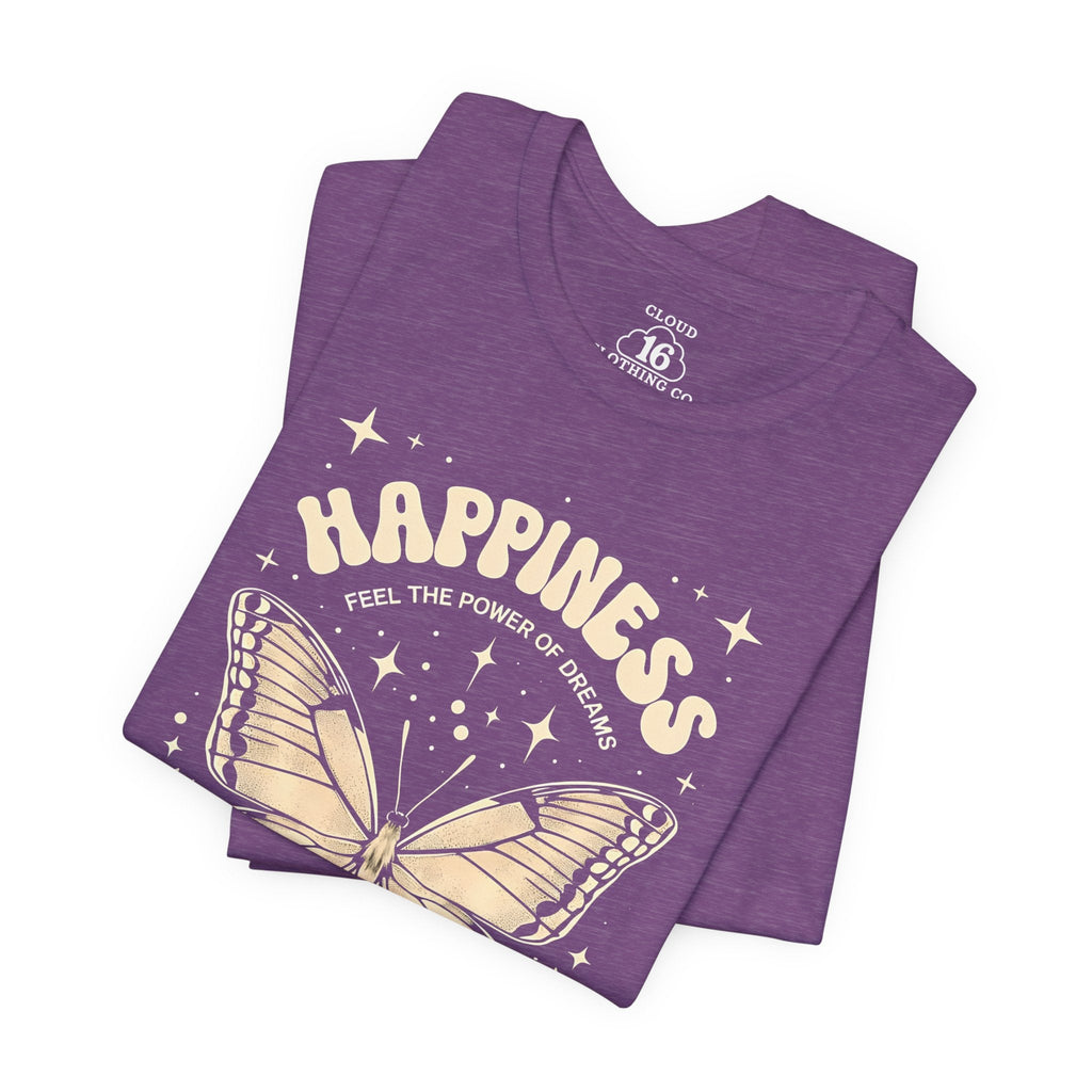 Happiness Butterfly Tee - Womens Inspirational T-Shirt - Positive Vibes Apparel