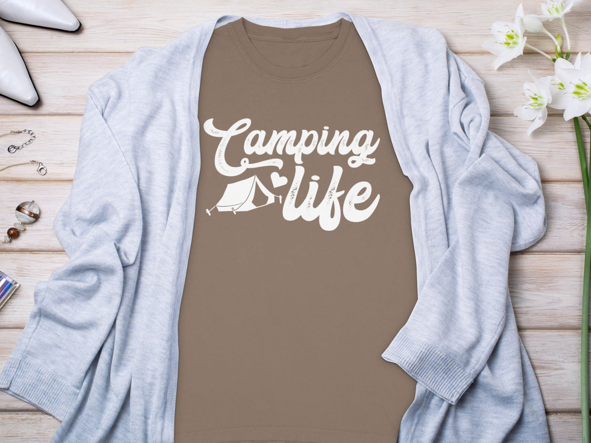Camping Life with Tent and Heart Great Outdoors Long Sleeve T-Shirt