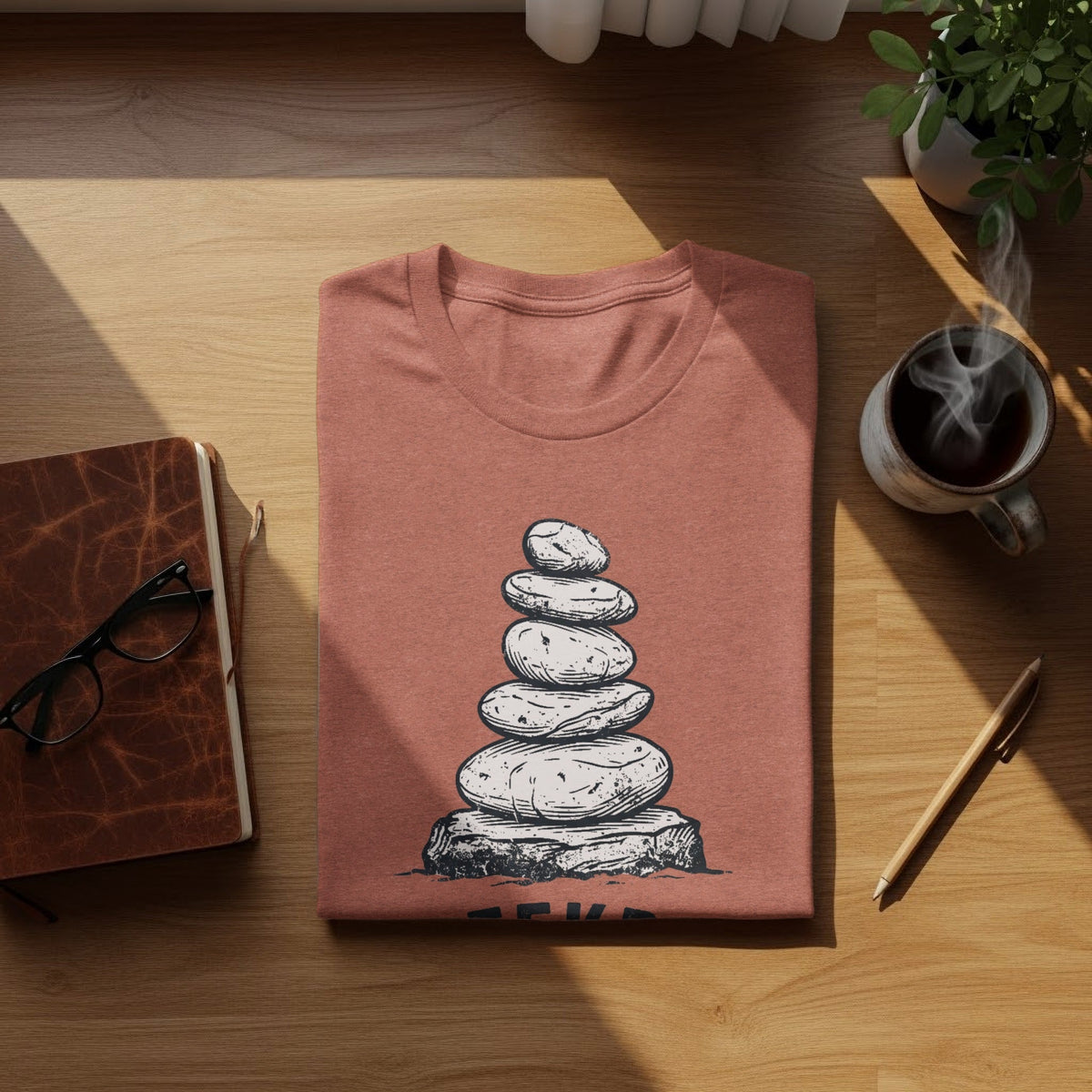 Creekbed Scout Cairn Graphic: The Explorer's Adventure Tee