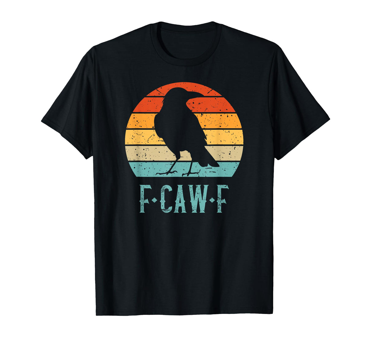 F Caw F Black Crow Black Bird Sunset T-Shirt - Custom Art Print Men Women