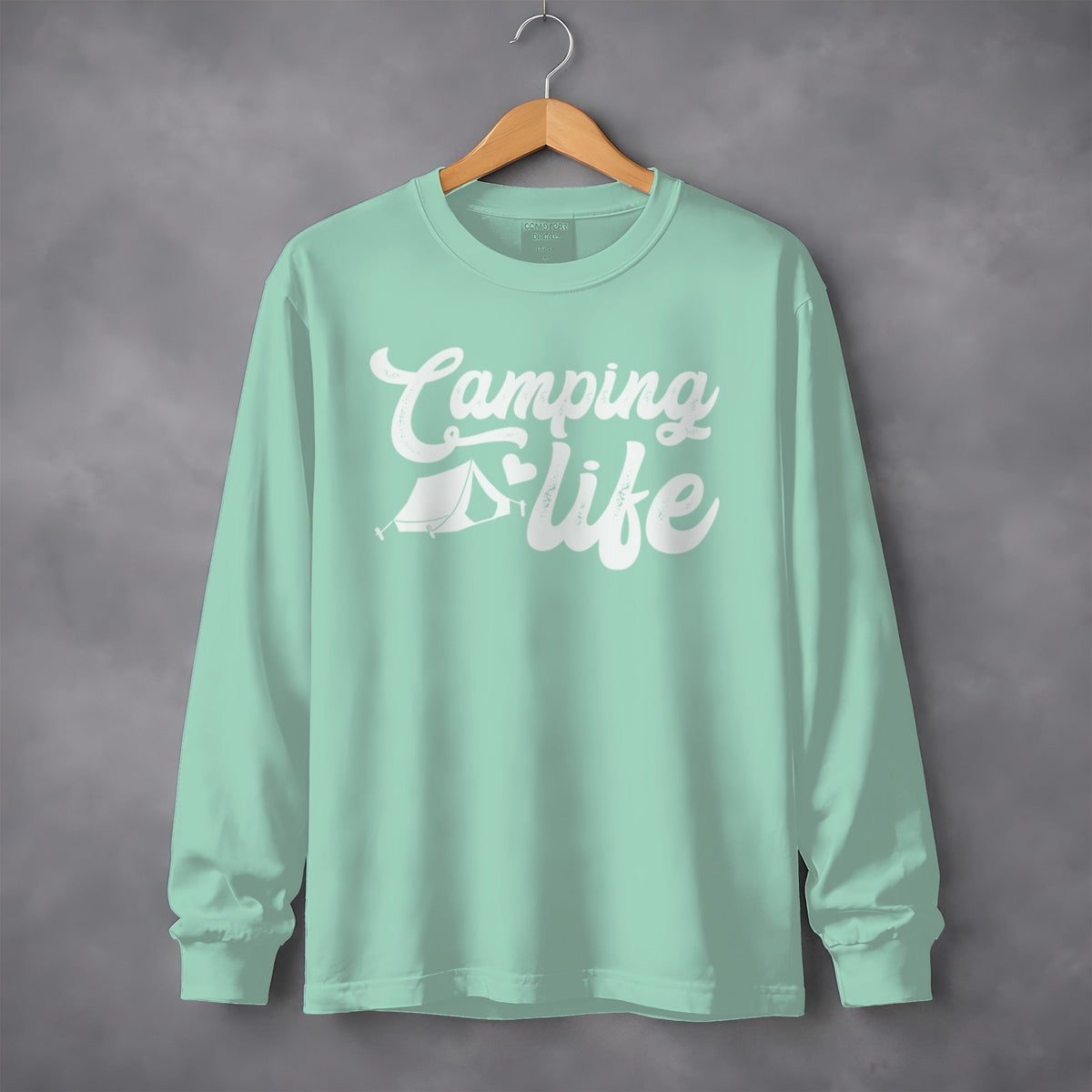 Camping Life with Tent and Heart Great Outdoors Long Sleeve T-Shirt