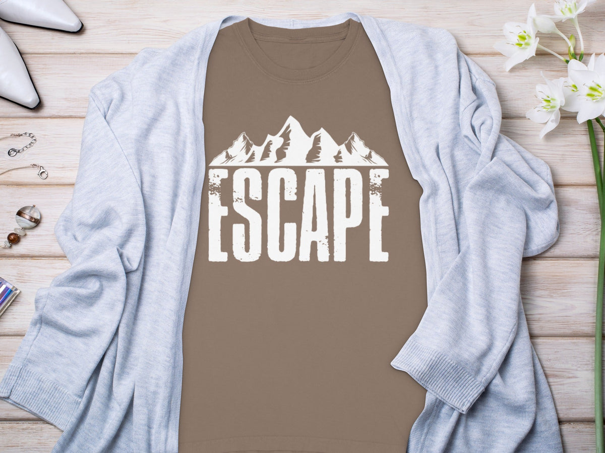 Escape to Nature with Mountain Graphic Art Long Sleeve T-Shirt