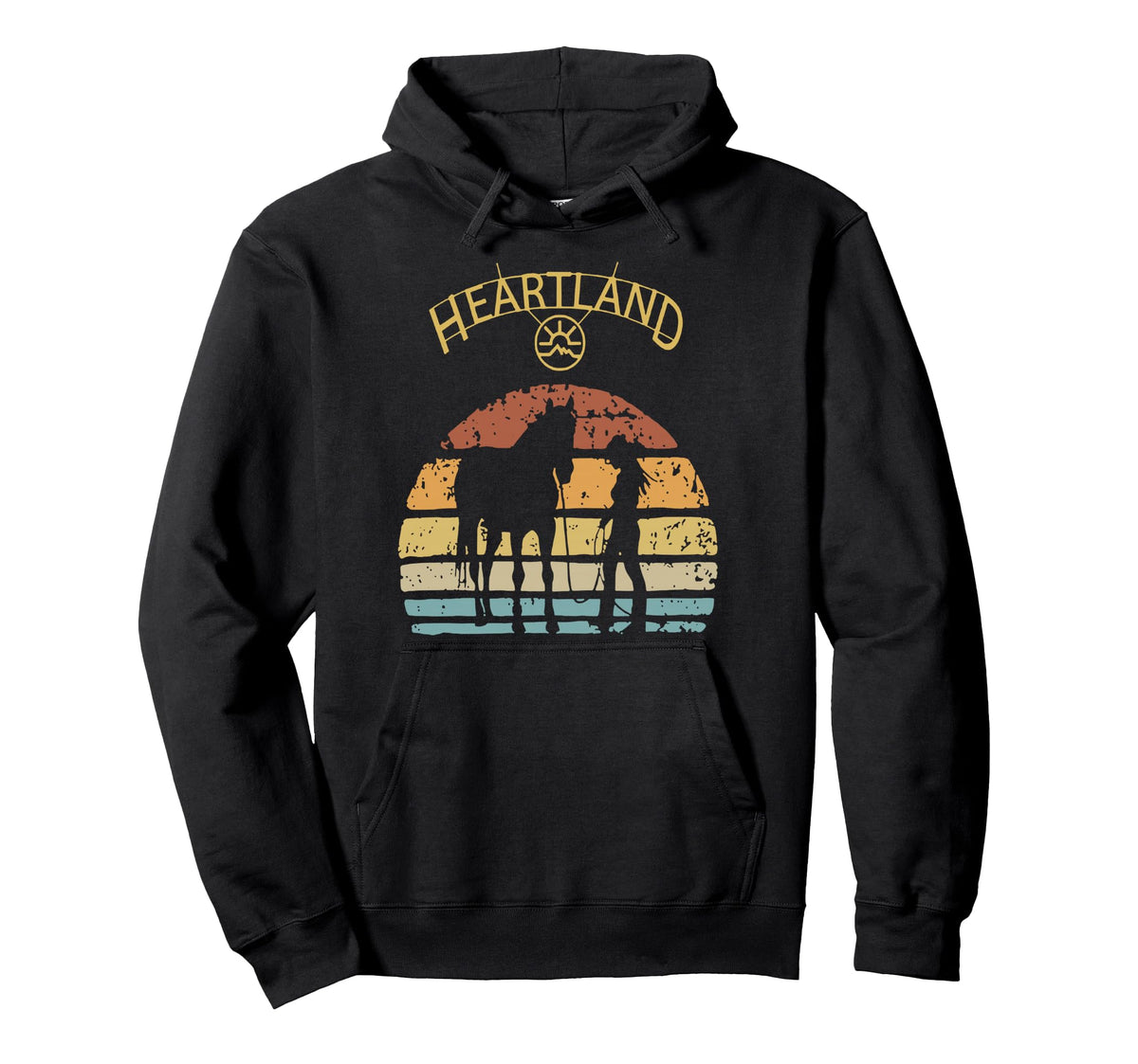 Heartland Sunset Hoodie - Minimalist Print for Adults