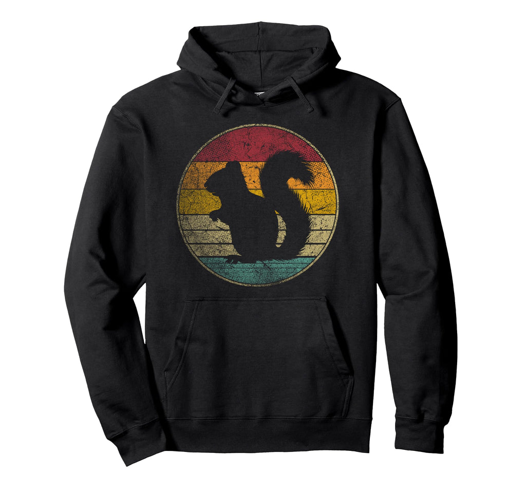 Squirrel Distressed Silhouette 60S Hoodie - Streetwear Style for Adults