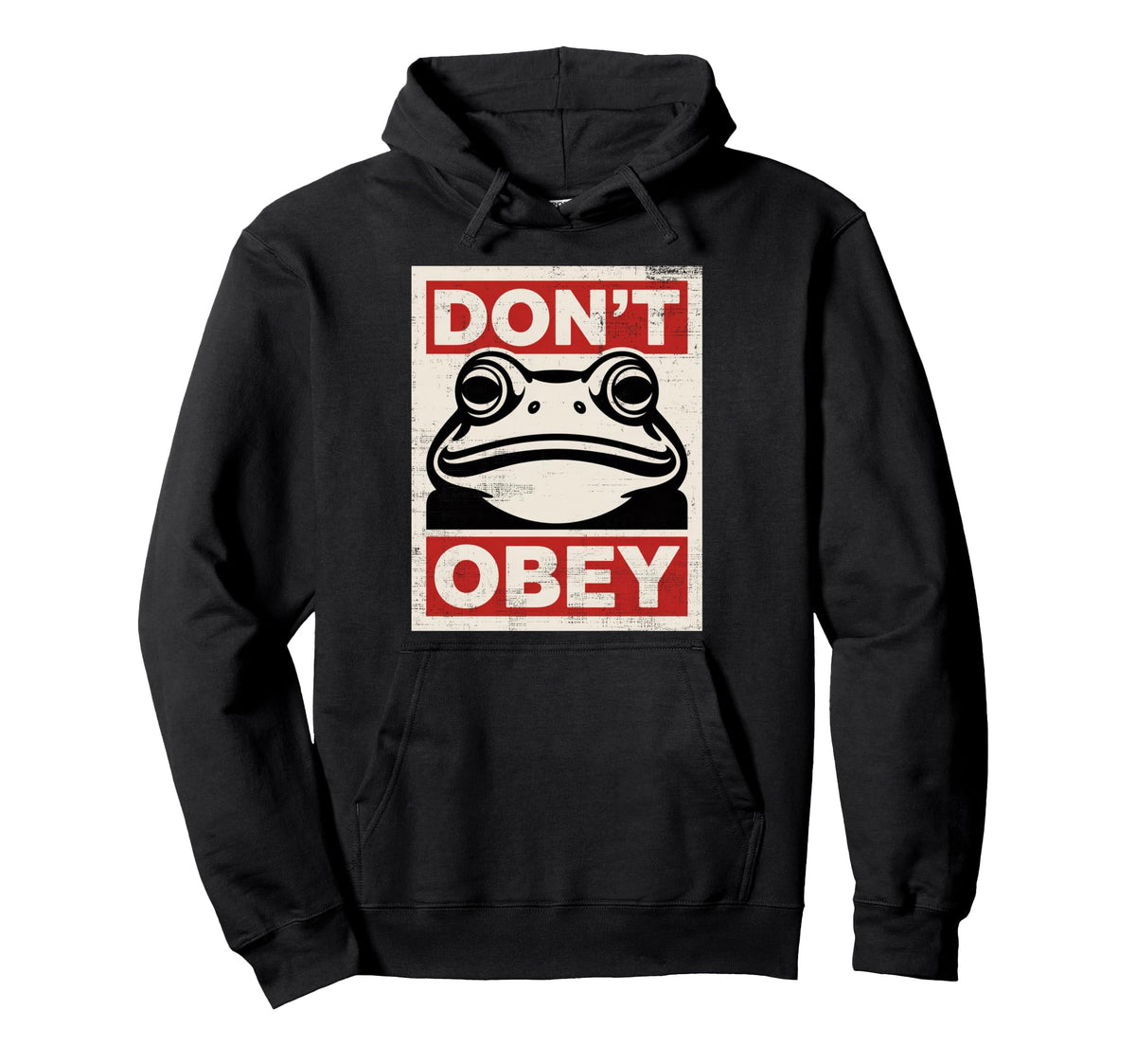 Dont Obey Portland Frog Hoodie - Graphic Print for Adults