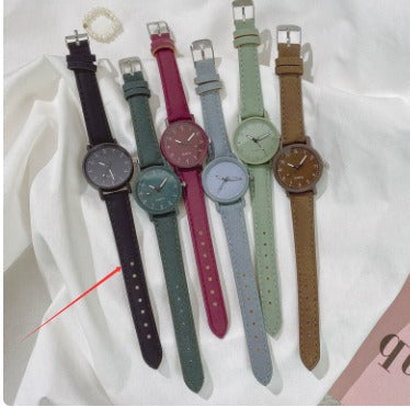 Retro Dial Numeral Markings - Leather Strap - Fresh Minimalist Style