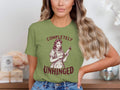 Completely Unhinged Crazy Lady with Knife Funny T-Shirt
