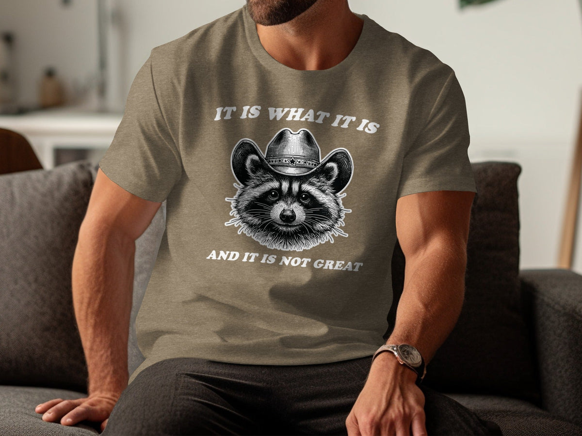 Bandit Cowboy Raccoon Graphic Animal Fashion Western T-Shirt