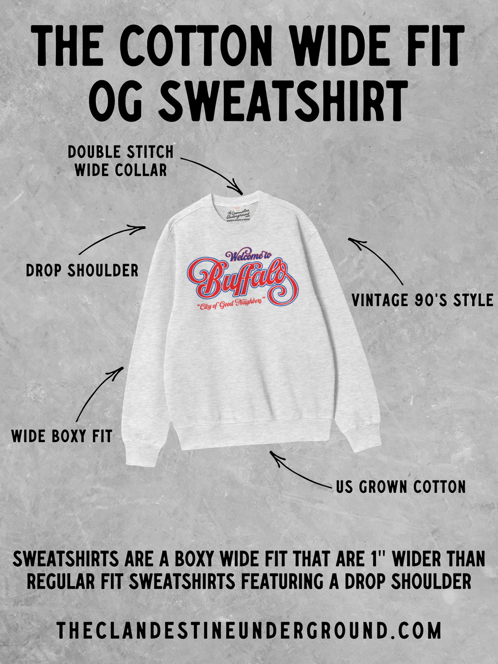 Underground Original Design: Howdy, Western Boxy Cotton Sweatshirt