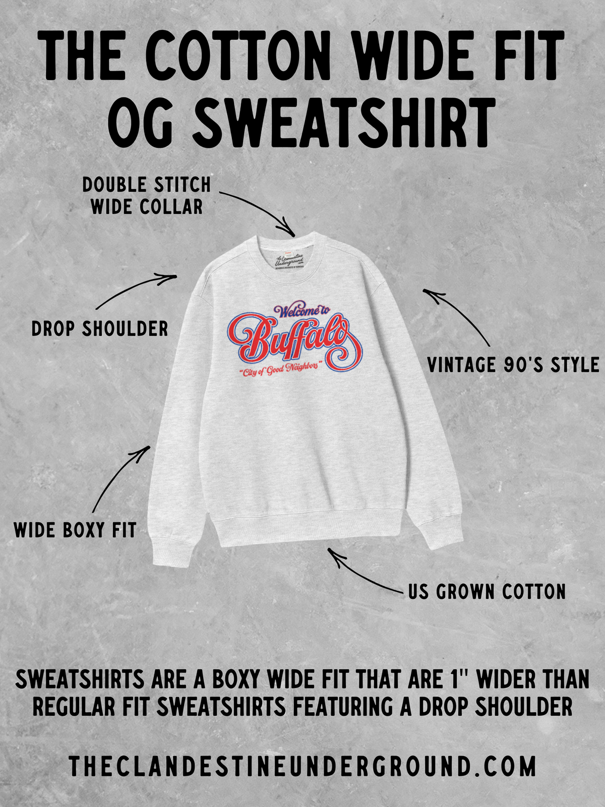 Underground Original Design: Howdy, Western Boxy Cotton Sweatshirt