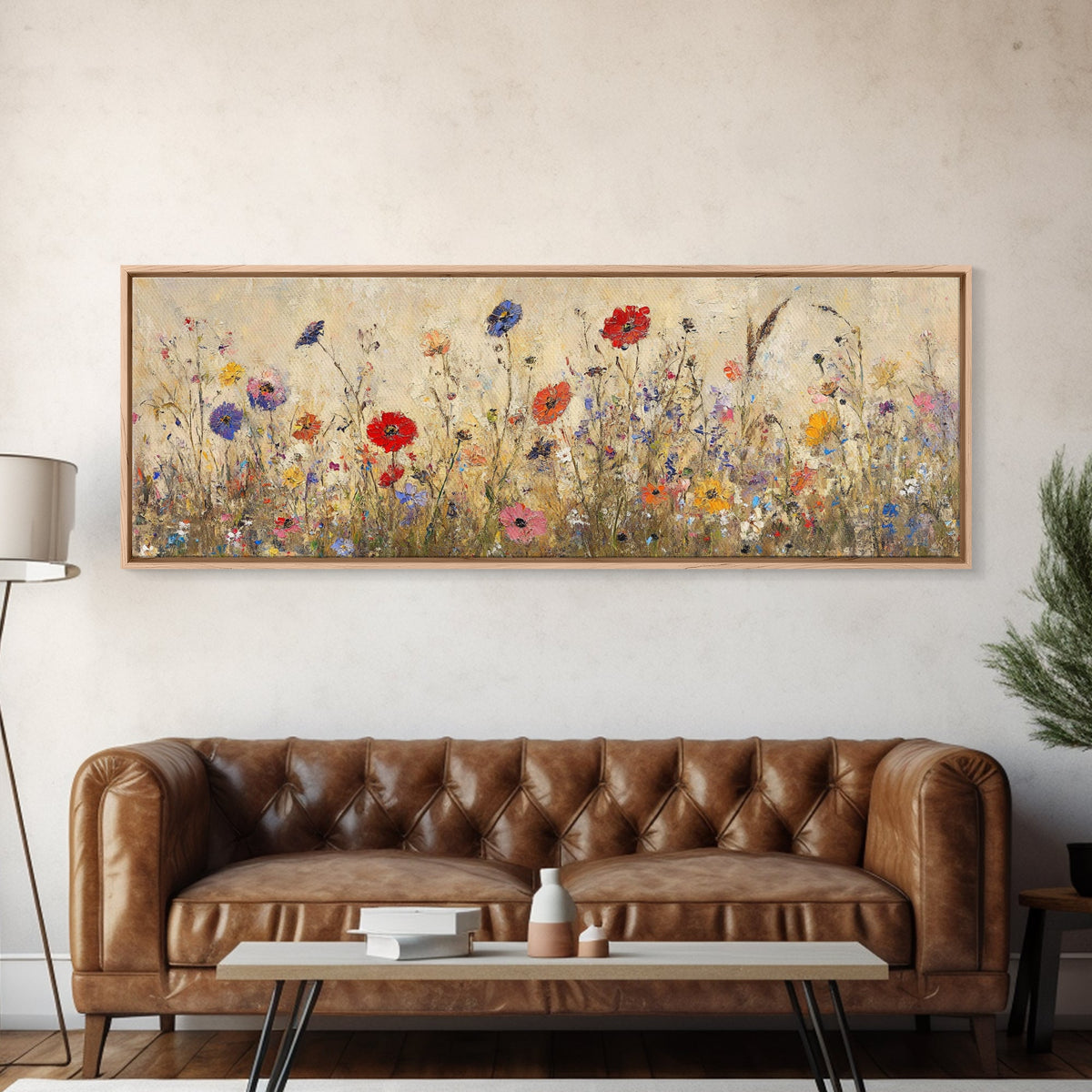 Field of Wildflowers - Oil Painting Canvas Print - Boho Floral Decor