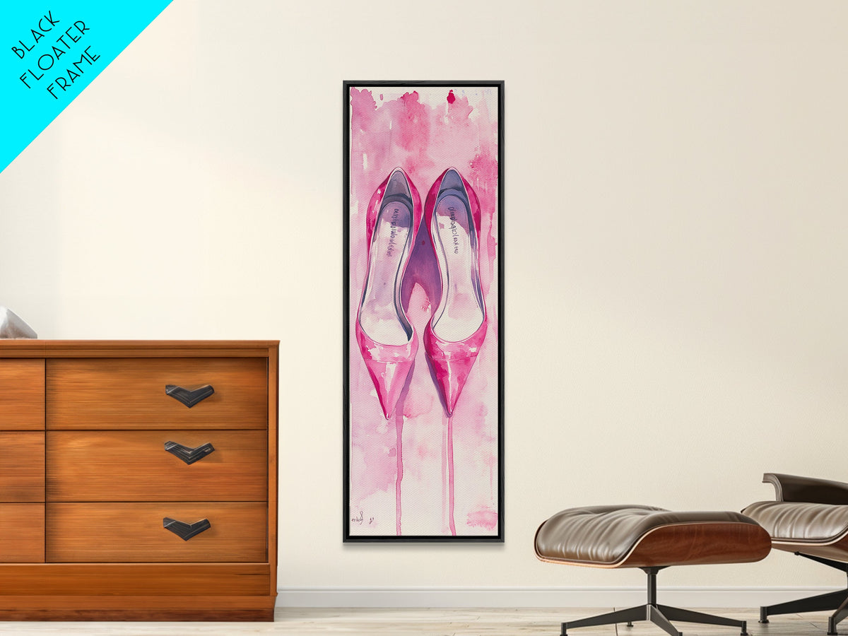 Pink Stilettos Painting Canvas Print - Fashion Wall Art