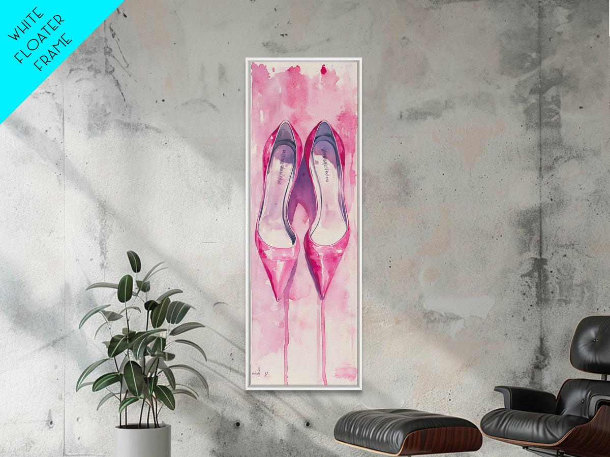 Pink Stilettos Painting Canvas Print - Fashion Wall Art