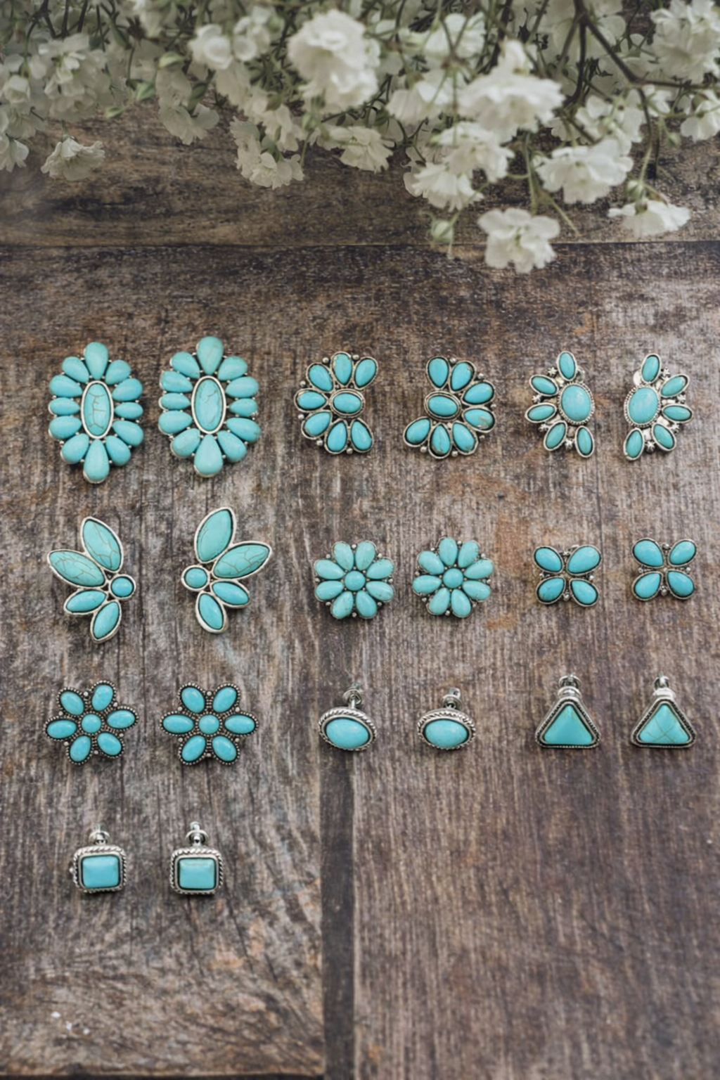 Bohemian Turquoise Earring Set of 12
