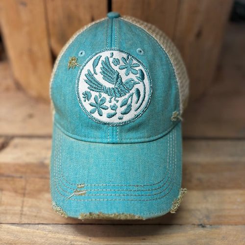 Boho Bird Distressed Trucker Hat