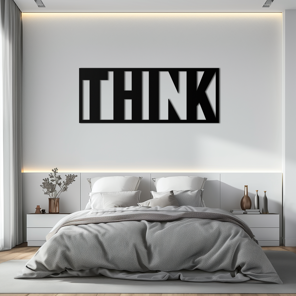 THINK" Metal Wall Art - Minimalist Inspirational Decor