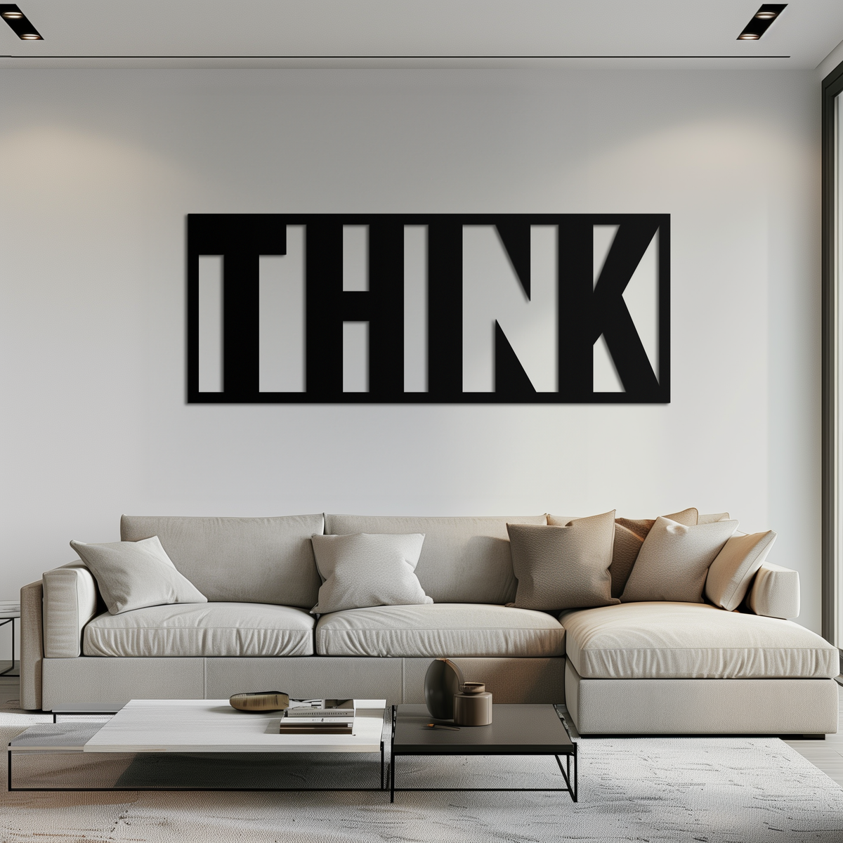 THINK" Metal Wall Art - Minimalist Inspirational Decor