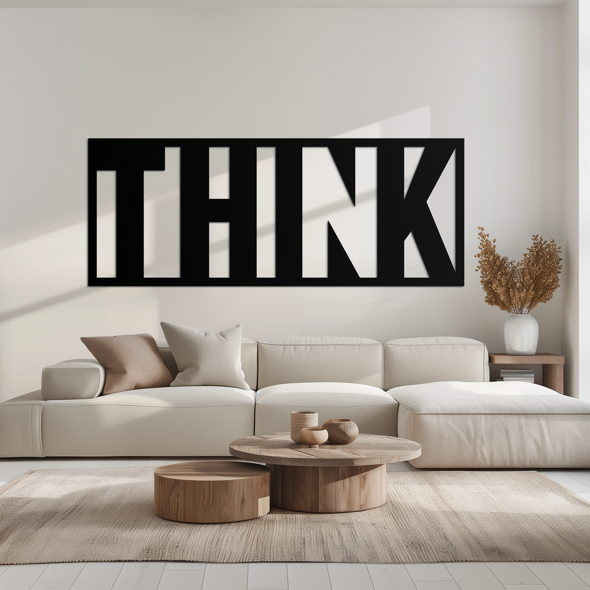 THINK" Metal Wall Art - Minimalist Inspirational Decor