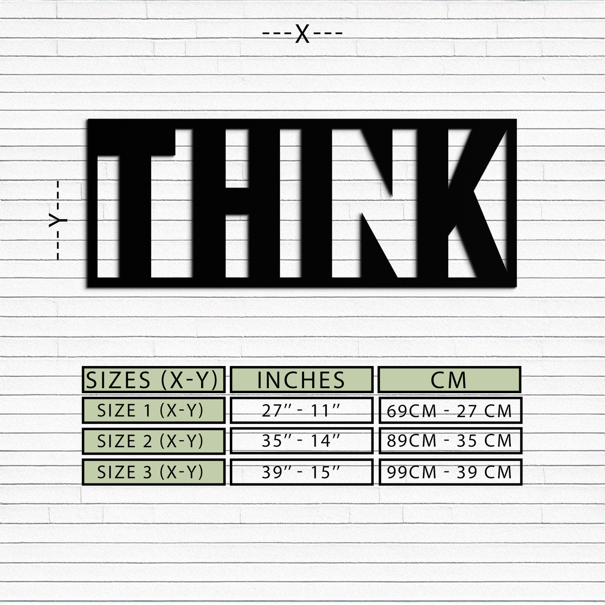 THINK" Metal Wall Art - Minimalist Inspirational Decor