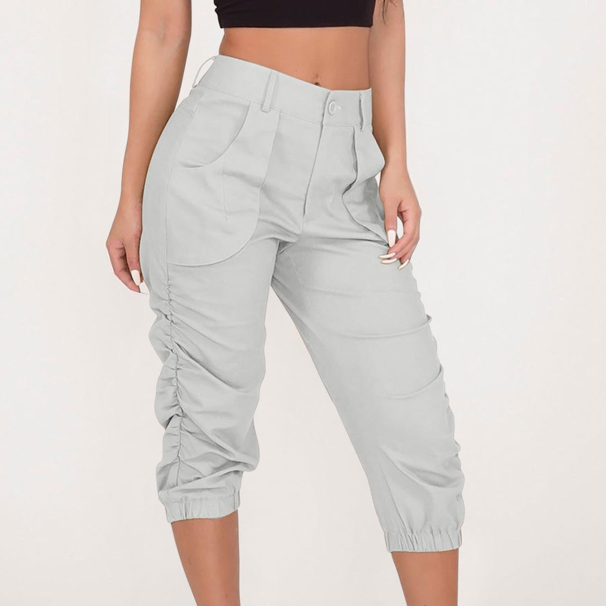 Women's Casual Cropped Harem Pants