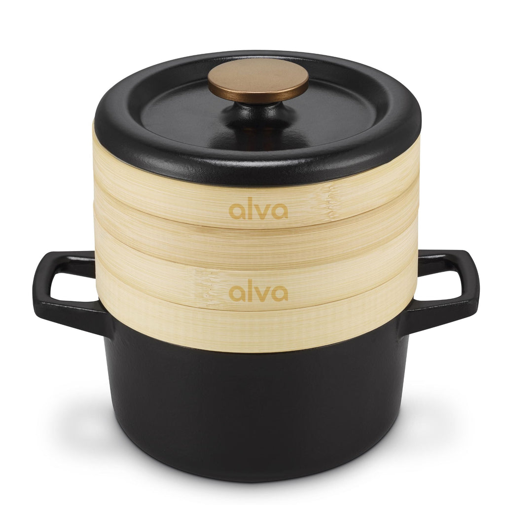 Enameled Cast Iron Dutch Oven with Steamer 2.5-Qt