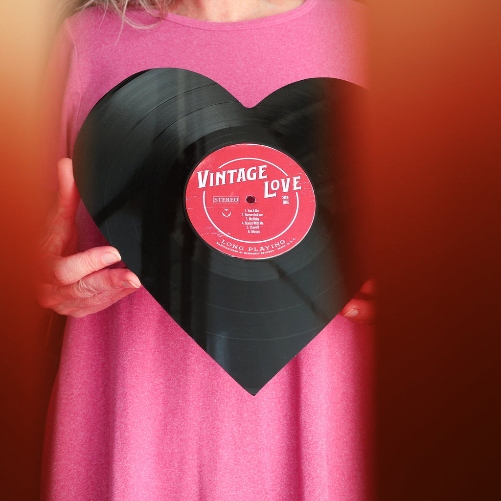 Vintage Vinyl Heart Art
