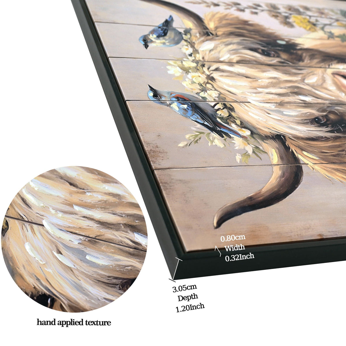 Highland Cow Wall Decor Picture Canvas Art Print for Living Room - Camel / Brown