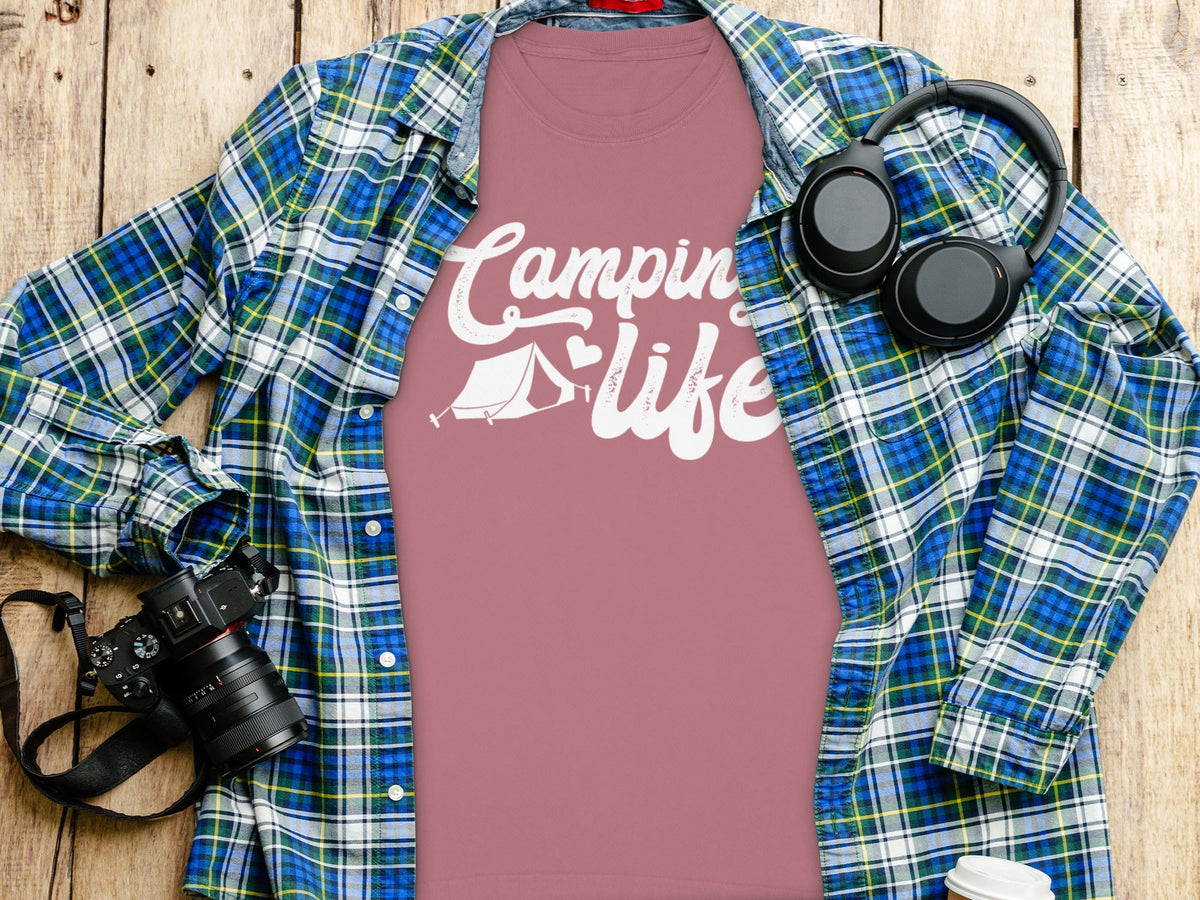 Camping Life with Tent and Heart Great Outdoors Long Sleeve T-Shirt