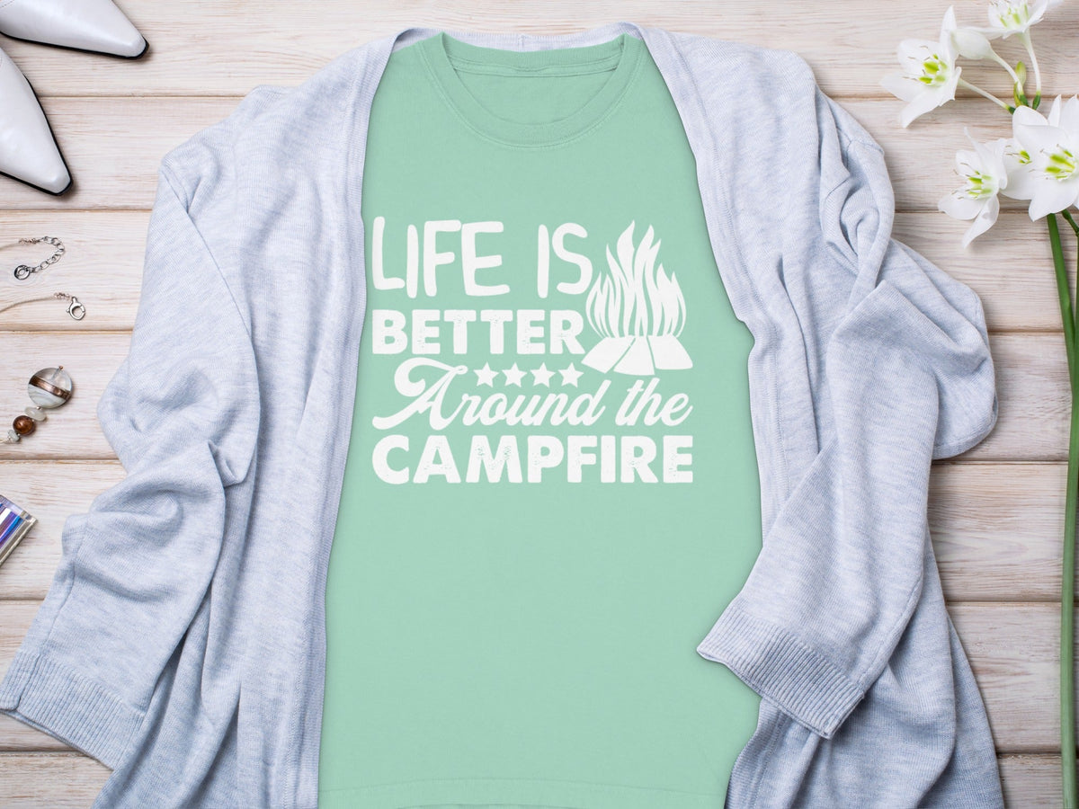 Life Is Better Around The Campfire Graphic Design Long Sleeve T-Shirt