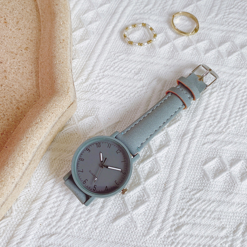 Retro Dial Numeral Markings - Leather Strap - Fresh Minimalist Style