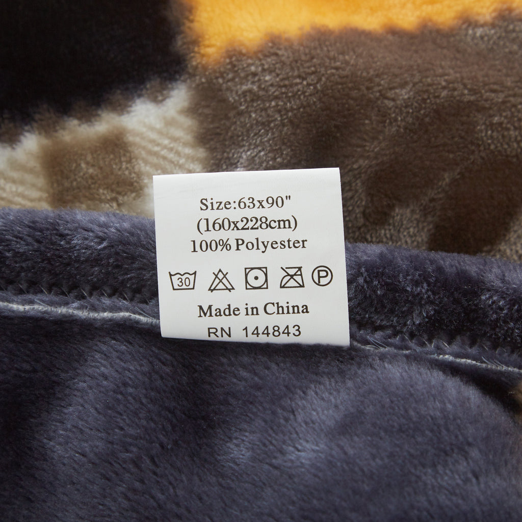 Tache Fall Orange Farmhouse Super Soft Micro Fleece Plaid Patchwork Plush Lightweight