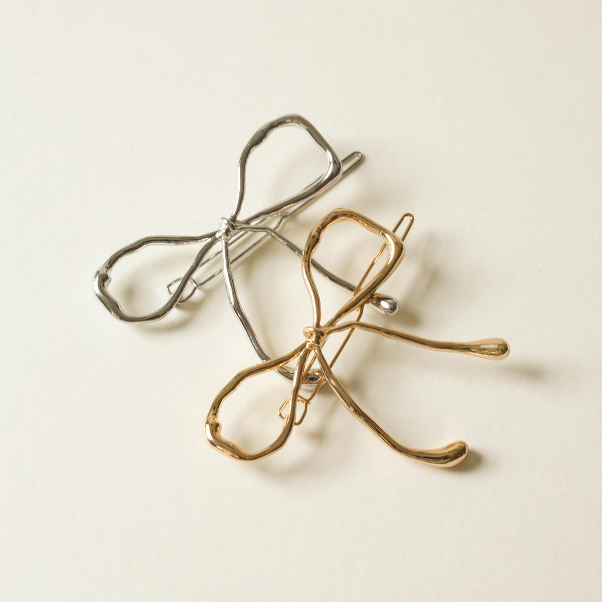 Metal Bow Barrette Hair Clip | Gold