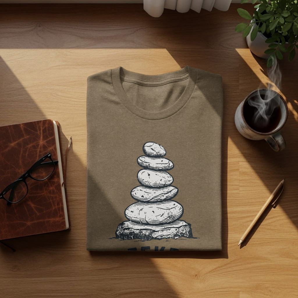 Creekbed Scout Cairn Graphic: The Explorer's Adventure Tee