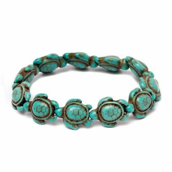 Handmade Hawaiian Sea Turtles Bracelet - Turquoise
